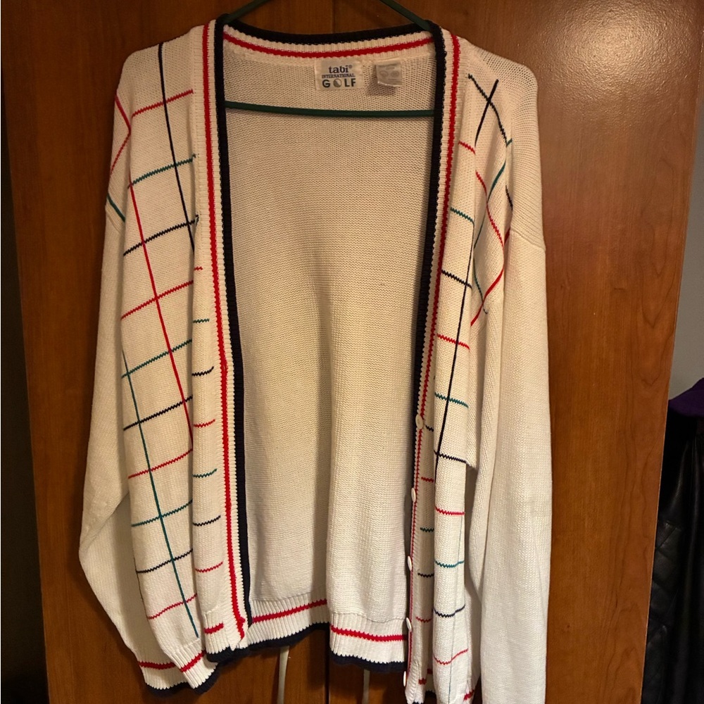 Tabi Golf Cardigan with Colorful Stripes - Picture 1 of 1